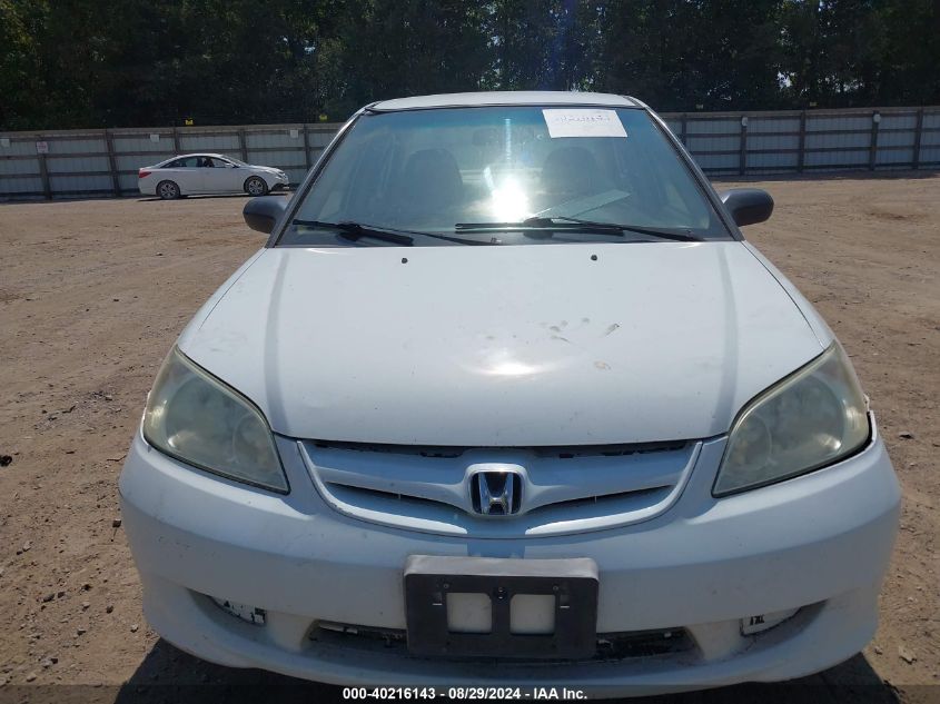 2005 Honda Civic Lx VIN: 2HGES16595H545904 Lot: 40216143