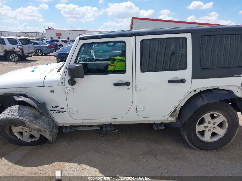 2016 Jeep Wrangler Unlimited Sport VIN: 1C4BJWDG9GL187313 Lot: 40216367