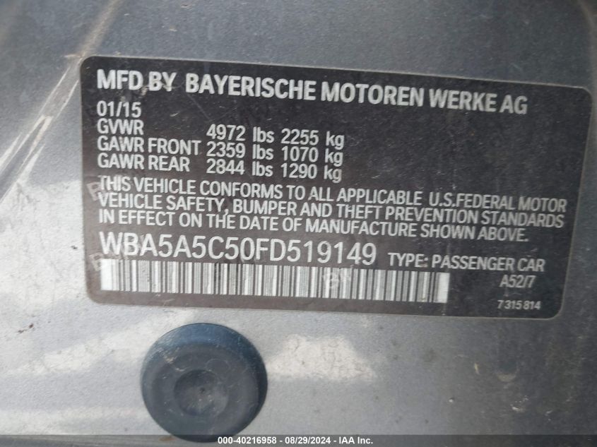 WBA5A5C50FD519149 2015 BMW 528I