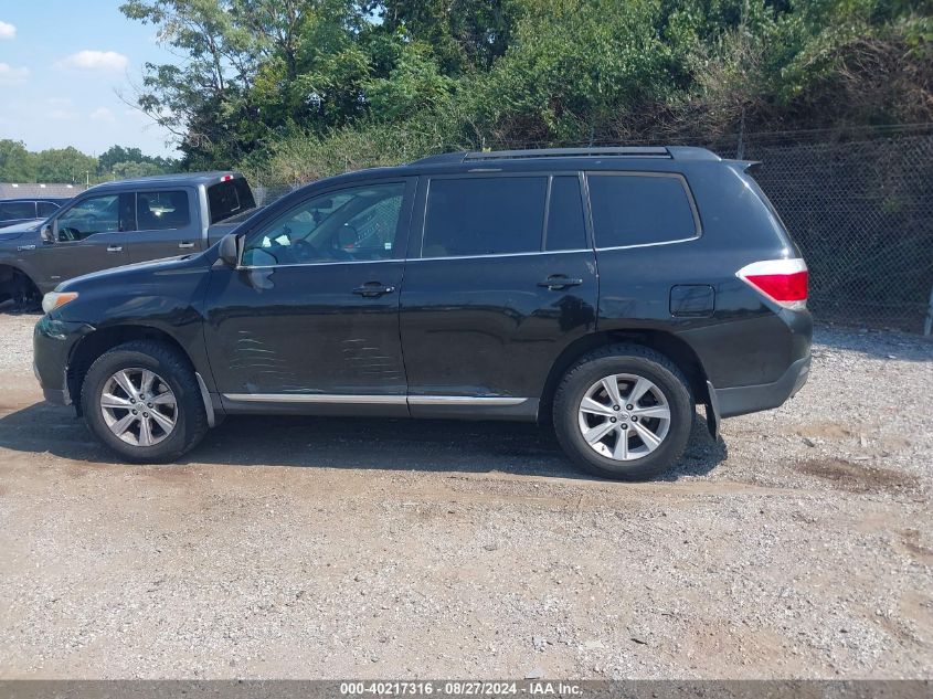 2013 Toyota Highlander Base Plus V6 VIN: 5TDBK3EH5DS195244 Lot: 40217316