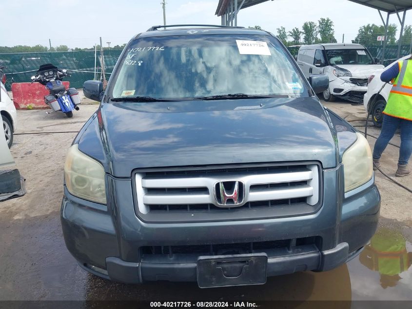 2006 Honda Pilot Ex-L VIN: 5FNYF18666B009697 Lot: 40217726