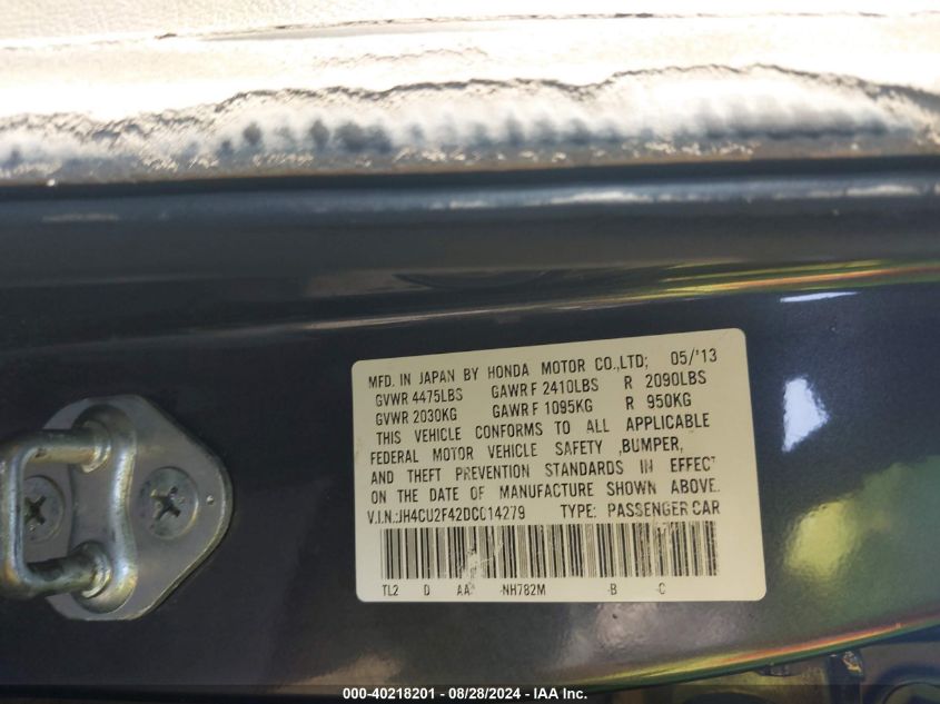 JH4CU2F42DC014279 2013 Acura Tsx 2.4