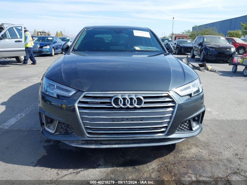 2019 Audi A4 45 Premium VIN: WAUENAF4XKA019527 Lot: 40218279