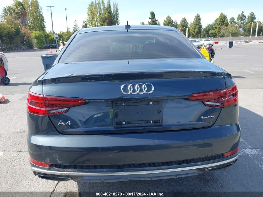 2019 Audi A4 45 Premium VIN: WAUENAF4XKA019527 Lot: 40218279