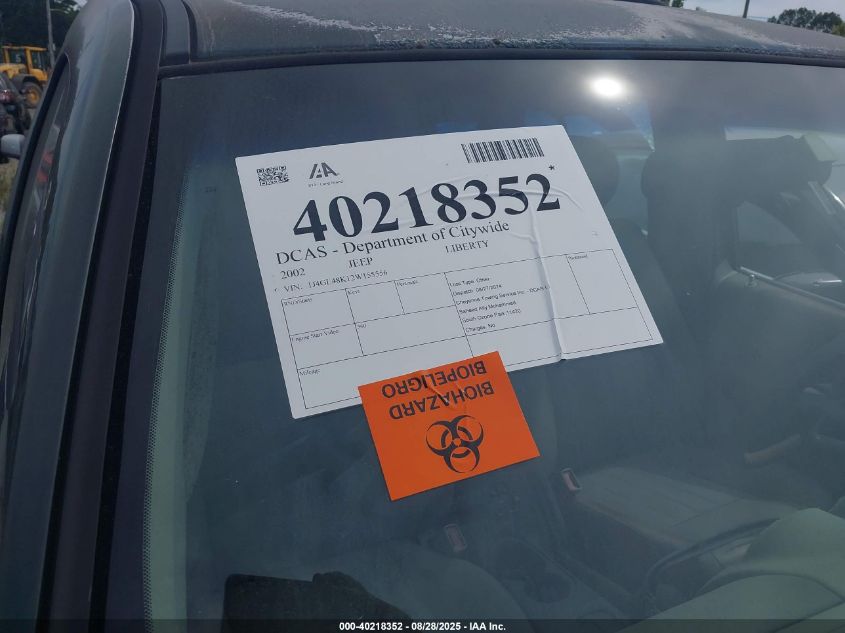 2002 Jeep Liberty Sport VIN: 1J4GL48K12W155556 Lot: 40218352