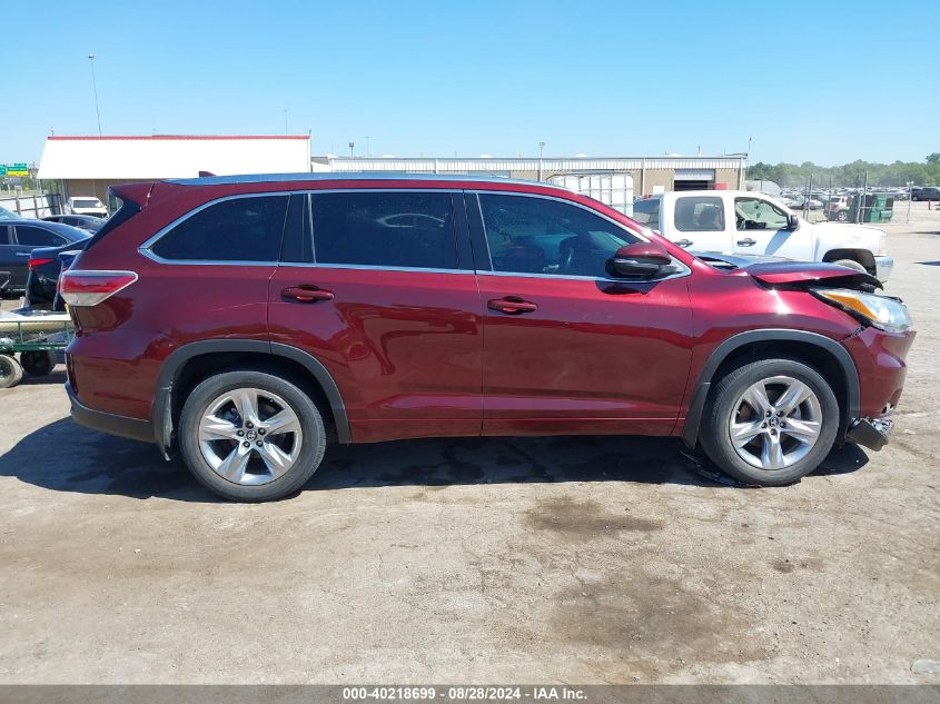 2016 Toyota Highlander Limited Platinum V6 VIN: 5TDDKRFH1GS323218 Lot: 40218699