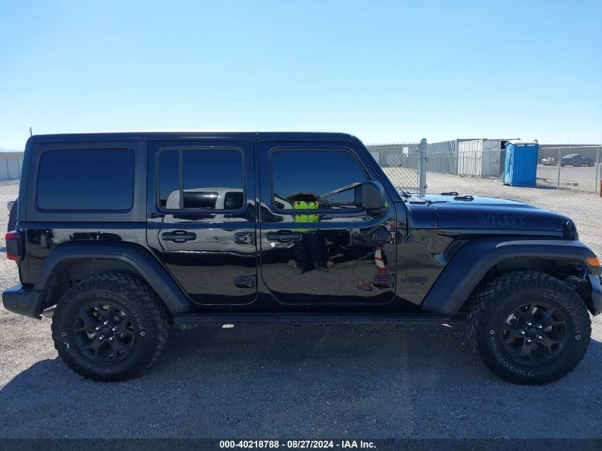 2021 Jeep Wrangler Unlimited Willys 4X4 VIN: 1C4HJXDG1MW713282 Lot: 40218788