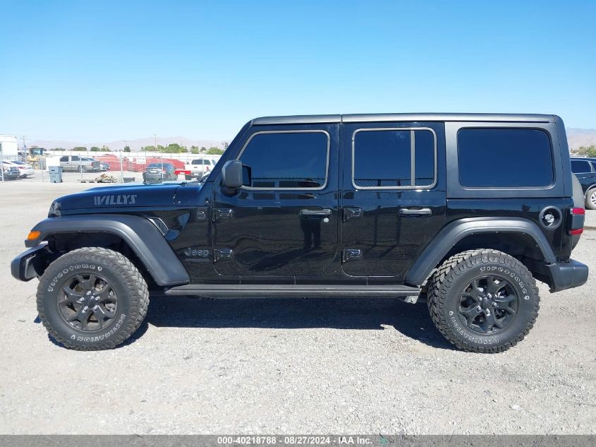 2021 Jeep Wrangler Unlimited Willys 4X4 VIN: 1C4HJXDG1MW713282 Lot: 40218788