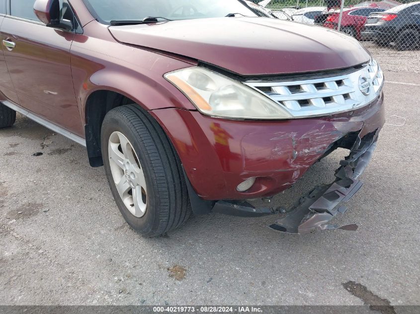 2005 Nissan Murano Sl VIN: JN8AZ08T05W321439 Lot: 40219773