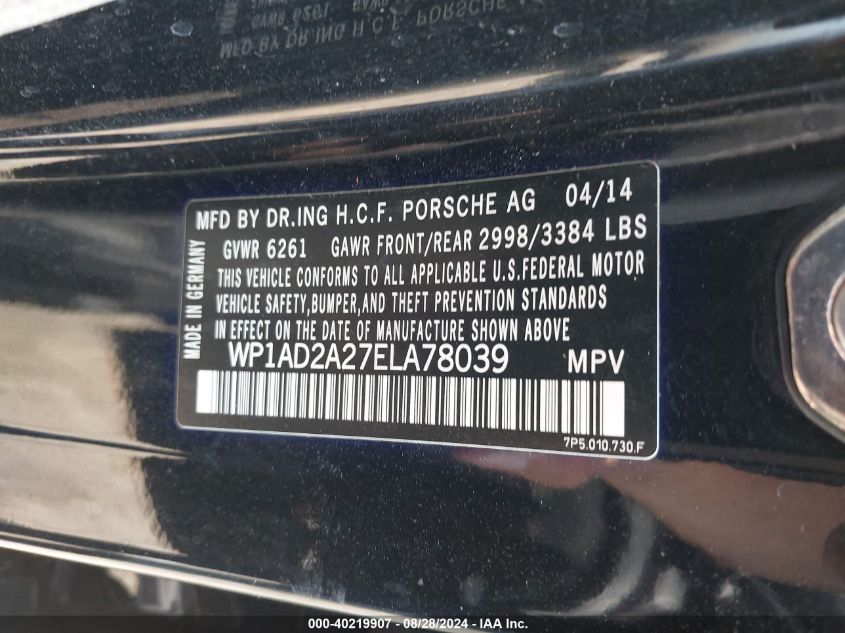 WP1AD2A27ELA78039 2014 Porsche Cayenne Gts