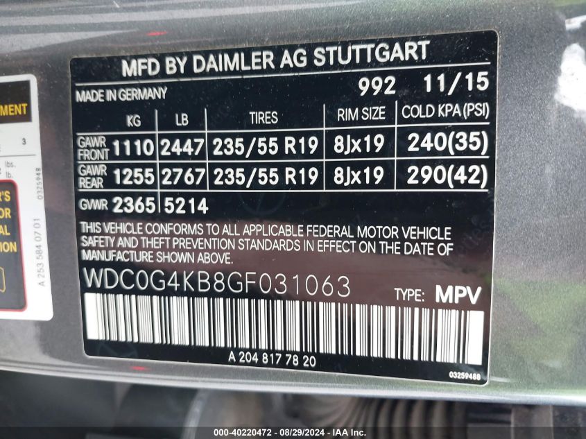 WDC0G4KB8GF031063 2016 Mercedes-Benz Glc 300 4Matic