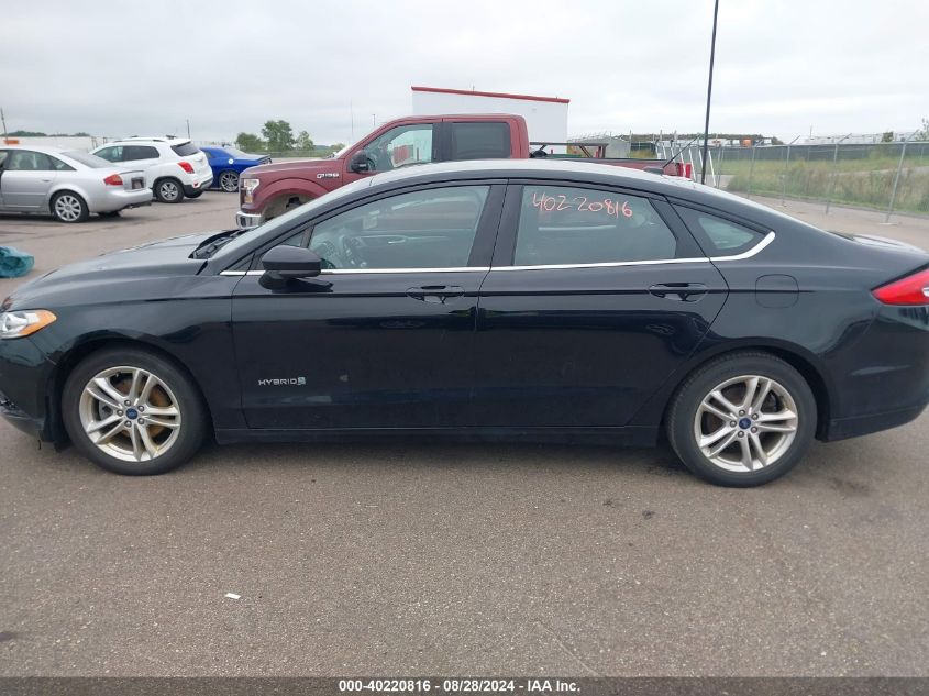 2018 Ford Fusion Hybrid Se VIN: 3FA6P0LU1JR274500 Lot: 40220816