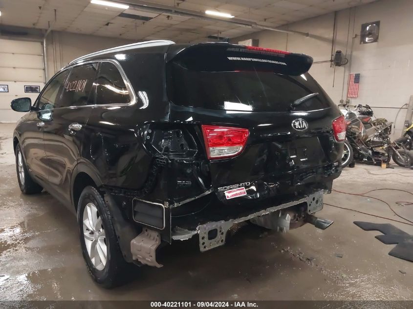 2018 Kia Sorento 2.4L Lx VIN: 5XYPGDA36JG345491 Lot: 40221101