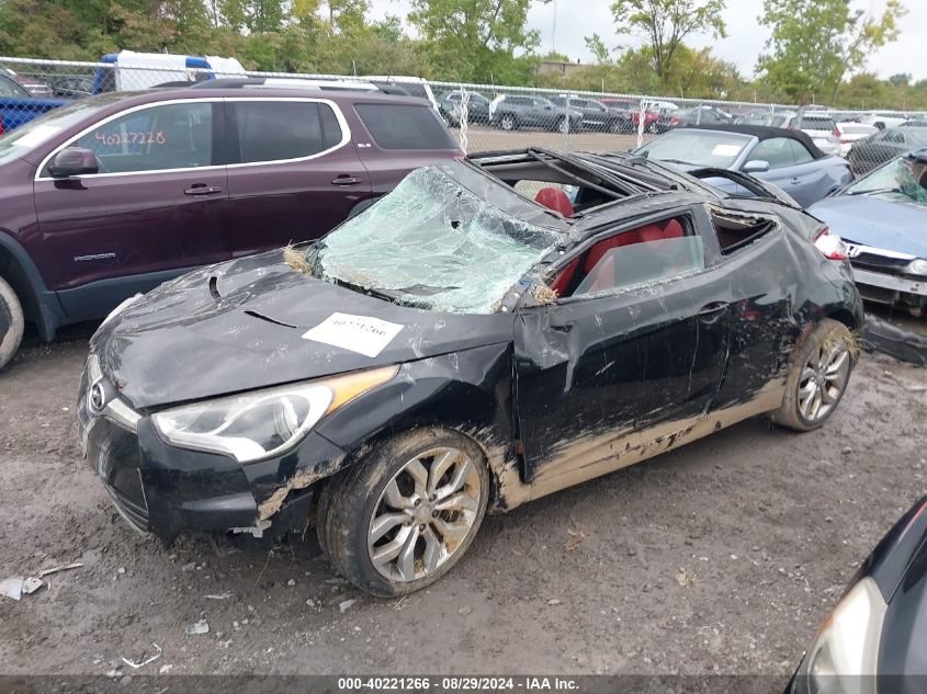 2012 Hyundai Veloster Base W/Red/Black VIN: KMHTC6AD7CU052484 Lot: 40221266