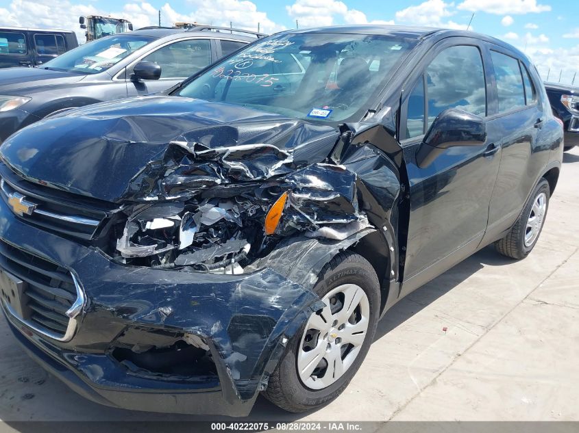 2018 Chevrolet Trax Ls VIN: 3GNCJKSB1JL189385 Lot: 40222075