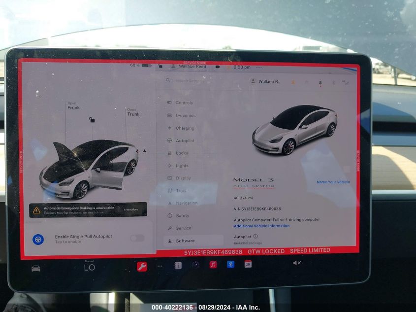 2019 TESLA MODEL 3 LONG RANGE/PERFORMANCE - 5YJ3E1EB9KF469638