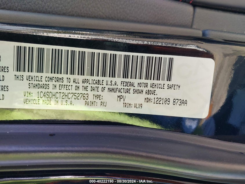 2017 DODGE DURANGO R/T RWD - 1C4SDHCT2HC752763