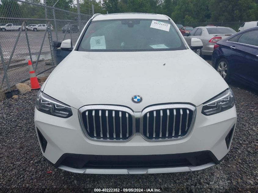 2022 BMW X3 Sdrive30I VIN: 5UX43DP00N9K24022 Lot: 40222352