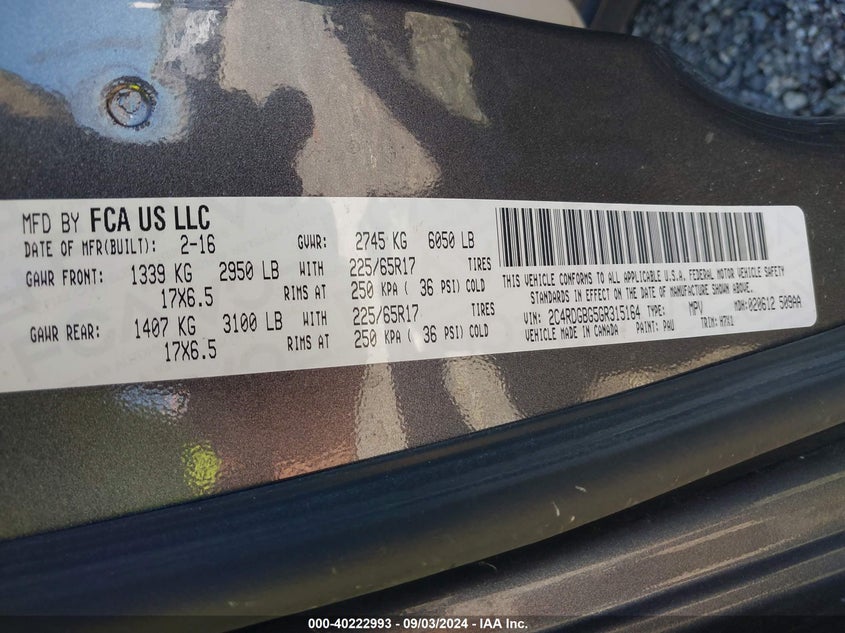 2016 DODGE GRAND CARAVAN SE - 2C4RDGBG5GR315164