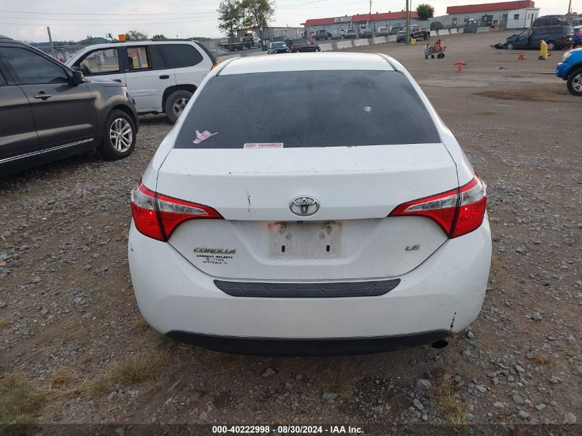 2016 Toyota Corolla Le VIN: 5YFBURHE0GP506624 Lot: 40222998