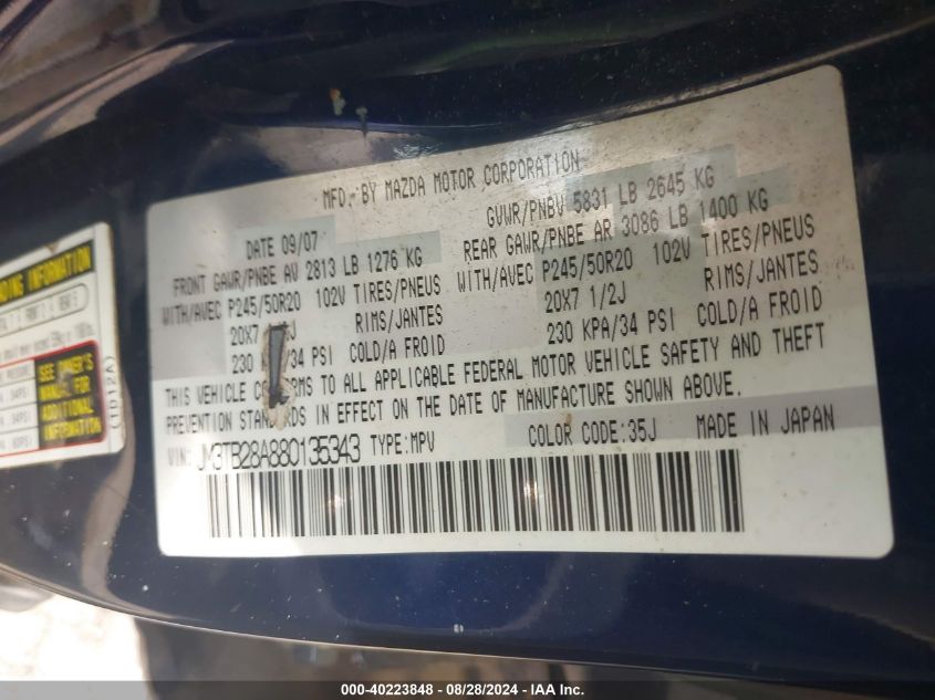 JM3TB28A88013534 2008 Mazda Cx-9