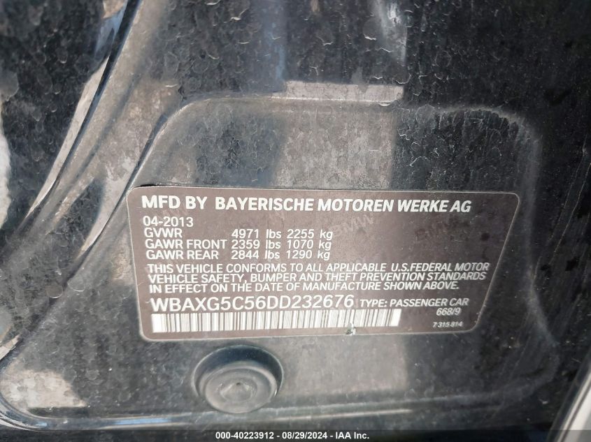 WBAXG5C56DD232676 2013 BMW 528I