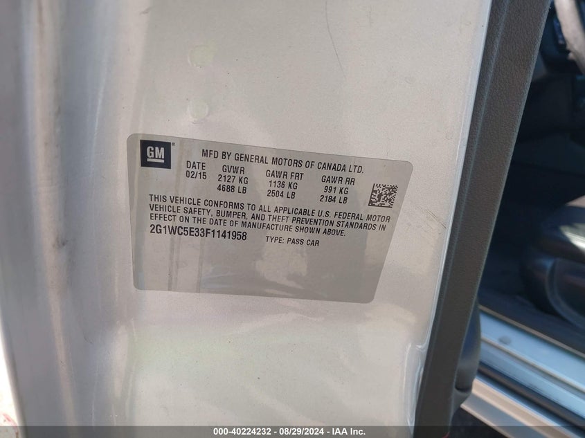 2G1WC5E33F1141958 2015 Chevrolet Impala Limited Ltz