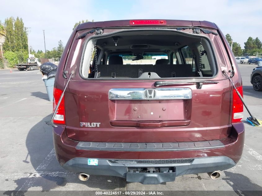 2012 Honda Pilot Ex-L VIN: 5FNYF3H62CB022048 Lot: 40224517