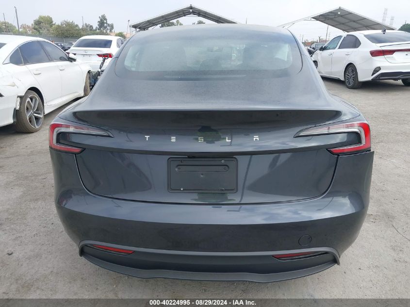 2024 Tesla Model 3 Rear-Wheel Drive VIN: 5YJ3E1EA5RF735156 Lot: 40224995