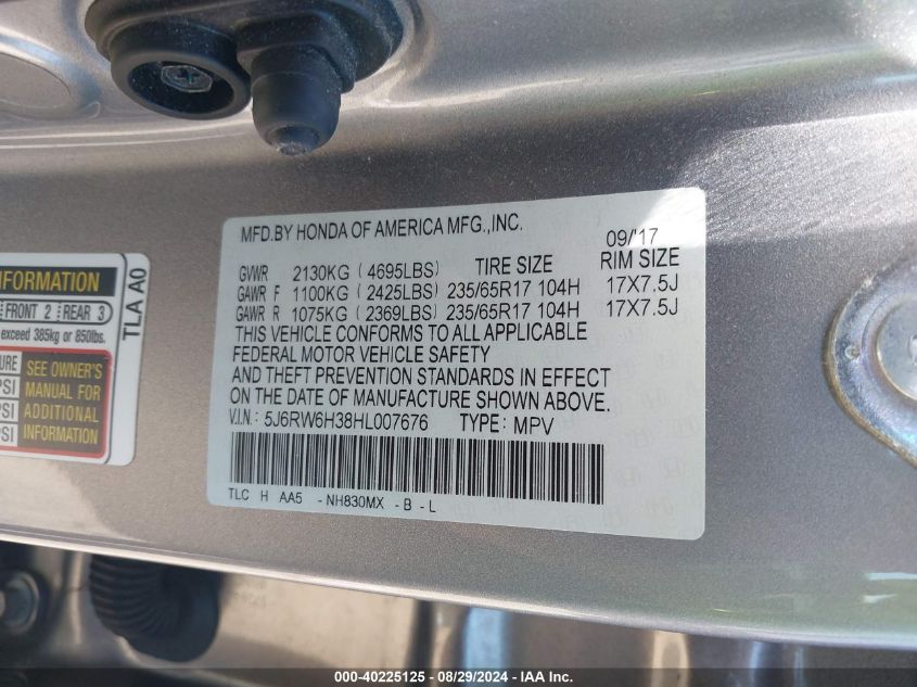 2017 HONDA CR-V LX - 5J6RW6H38HL007676