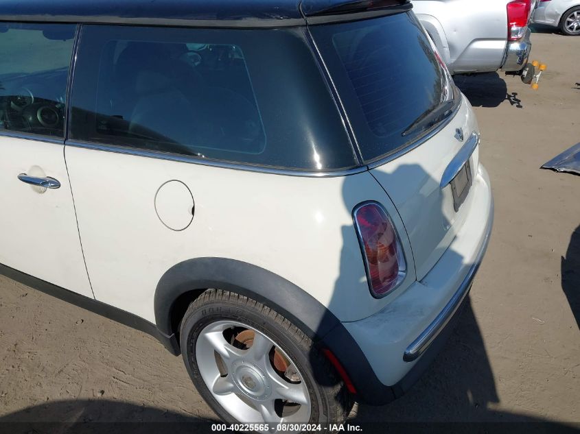 2003 Mini Cooper VIN: WMWRC33443TJ50160 Lot: 40225565