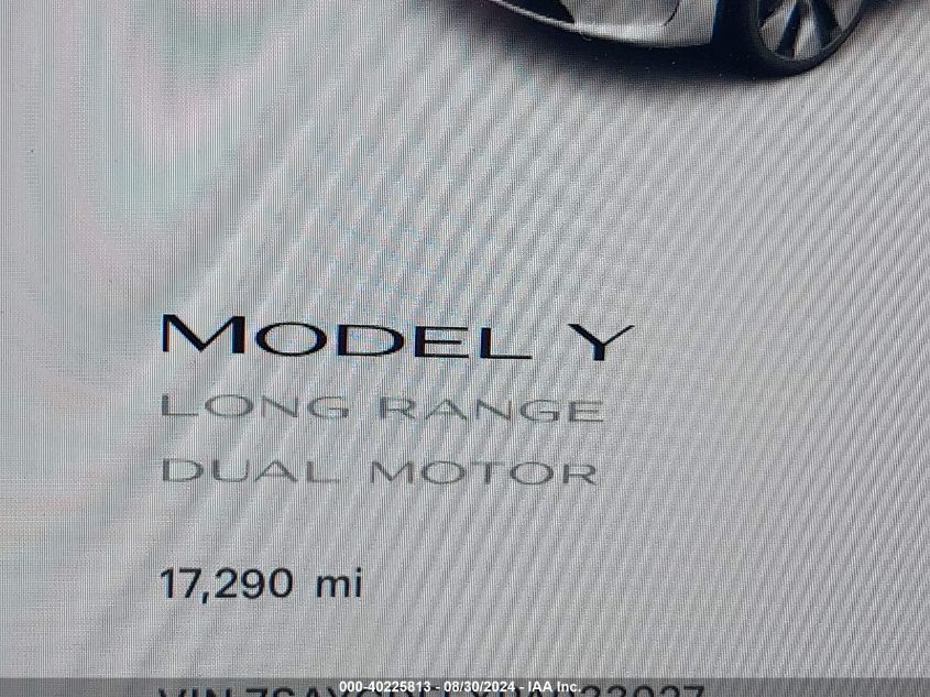 2023 Tesla Model Y Awd/Long Range Dual Motor All-Wheel Drive VIN: 7SAYGDEEXPA033027 Lot: 40225813