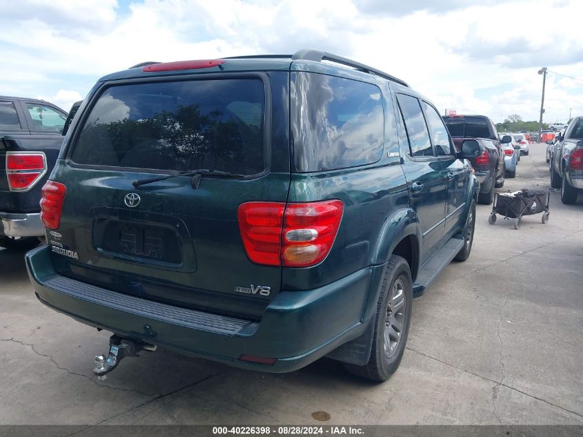 2004 Toyota Sequoia Limited V8 VIN: 5TDZT38AX4S234257 Lot: 40226398