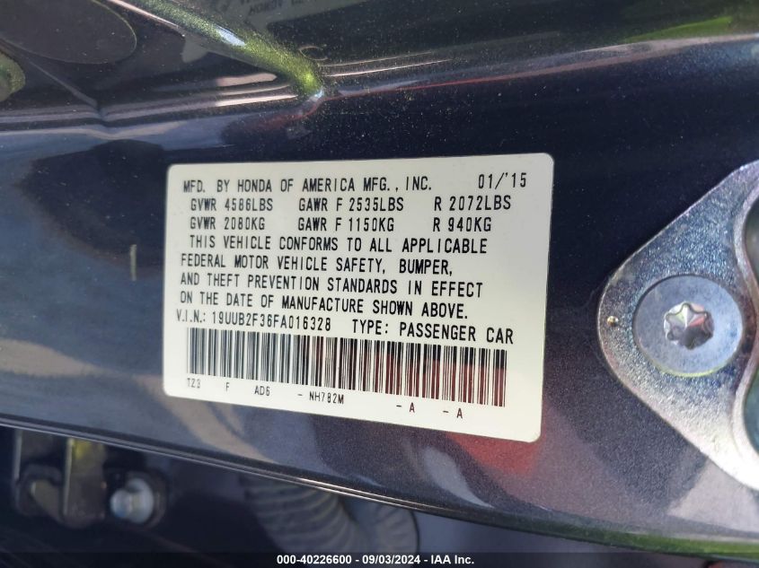 19UUB2F36FA016328 2015 Acura Tlx V6