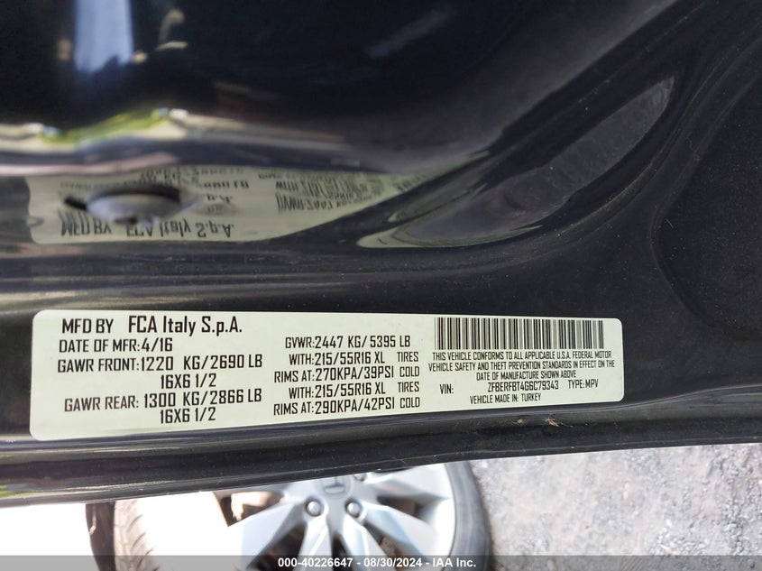 2016 RAM PROMASTER CITY TRADESMAN SLT - ZFBERFBT4G6C79343