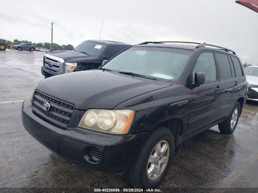 2001 Toyota Highlander V6 VIN: JTEGF21AX10025016 Lot: 40226686