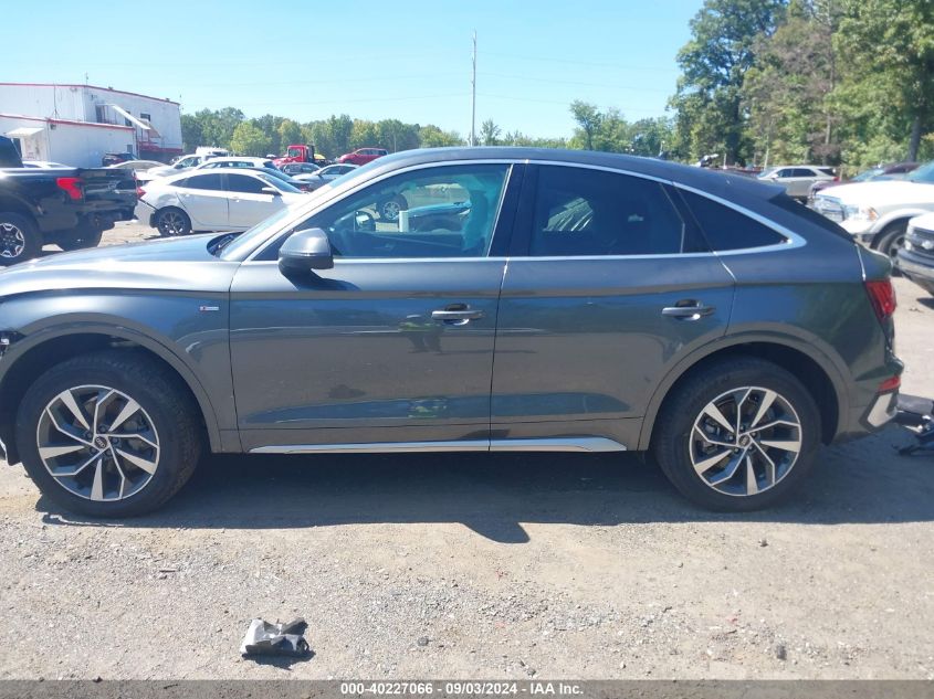 2022 Audi Q5 Sportback Premium 45 Tfsi S Line Quattro S Tronic VIN: WA14AAFYXN2100565 Lot: 40227066