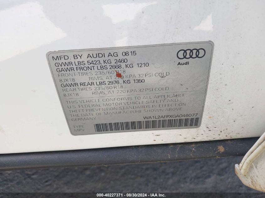 WA1L2AFPXGA046077 2016 Audi Q5 2.0T Premium