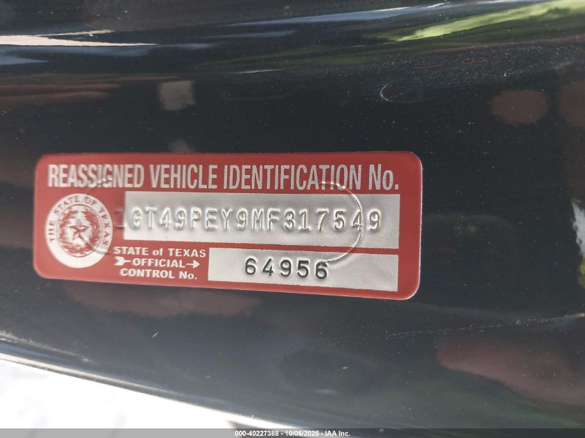 2021 GMC Sierra 2500Hd 4Wd Standard Bed At4 VIN: 1GT49PEY9MF317549 Lot: 40227388