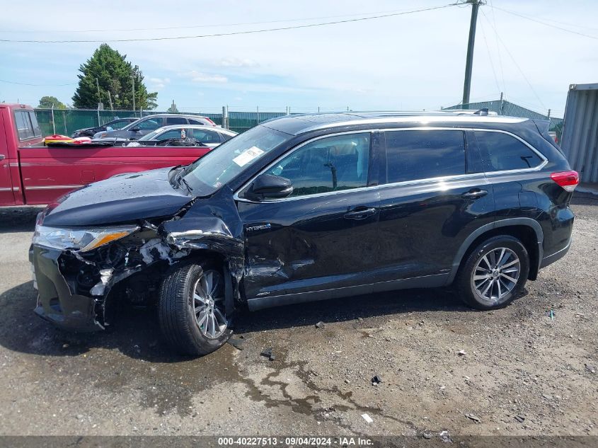 2019 Toyota Highlander Hybrid Xle VIN: 5TDJGRFH3KS077432 Lot: 40227513