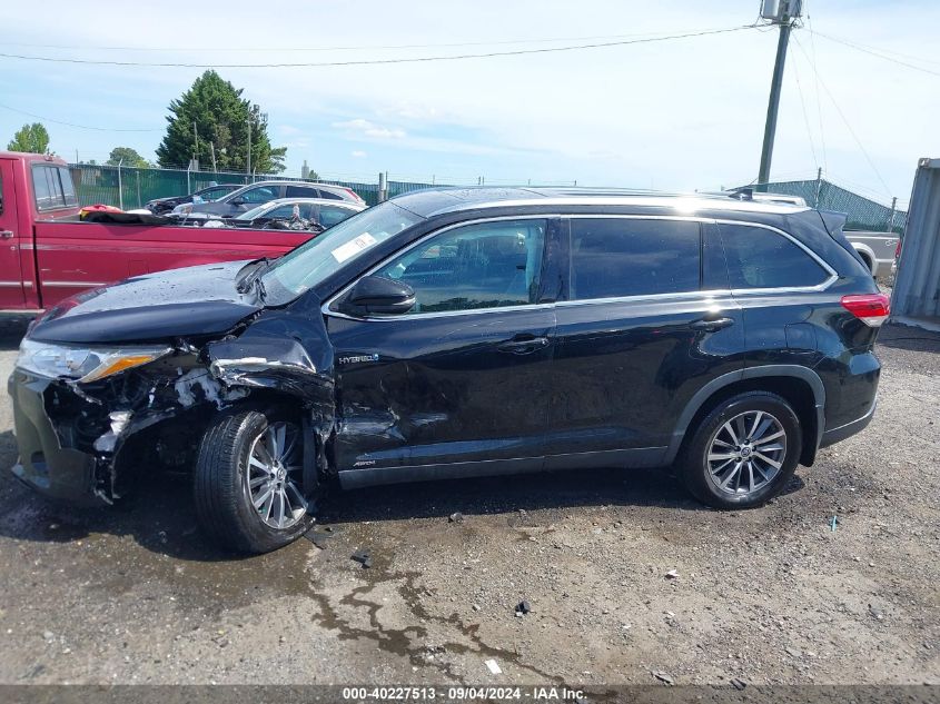 2019 Toyota Highlander Hybrid Xle VIN: 5TDJGRFH3KS077432 Lot: 40227513