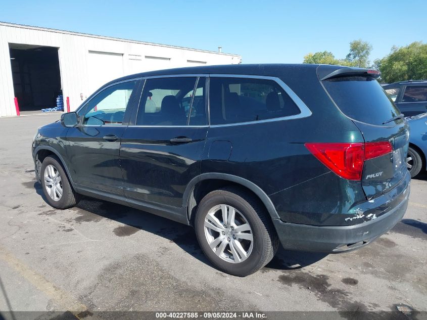 2016 Honda Pilot Lx VIN: 5FNYF6H13GB088300 Lot: 40227585