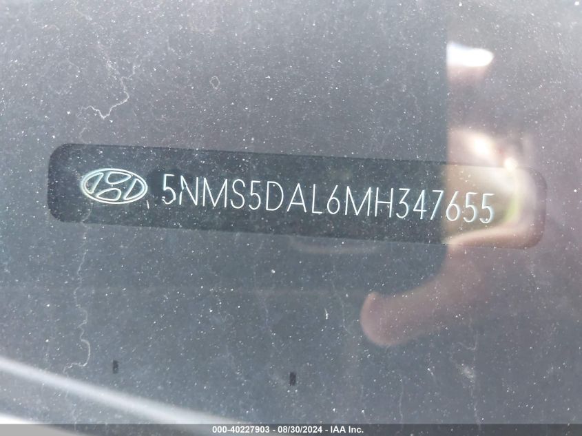 5NMS5DAL6MH347655 2021 Hyundai Santa Fe Calligraphy