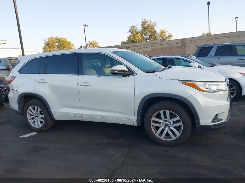 2016 Toyota Highlander Le VIN: 5TDZARFH5GS022492 Lot: 40228405