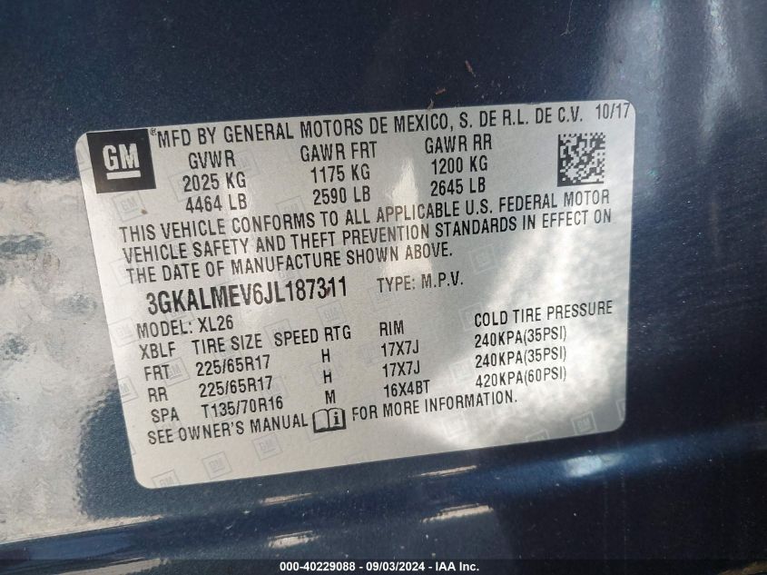 2018 GMC TERRAIN SLE - 3GKALMEV6JL187311