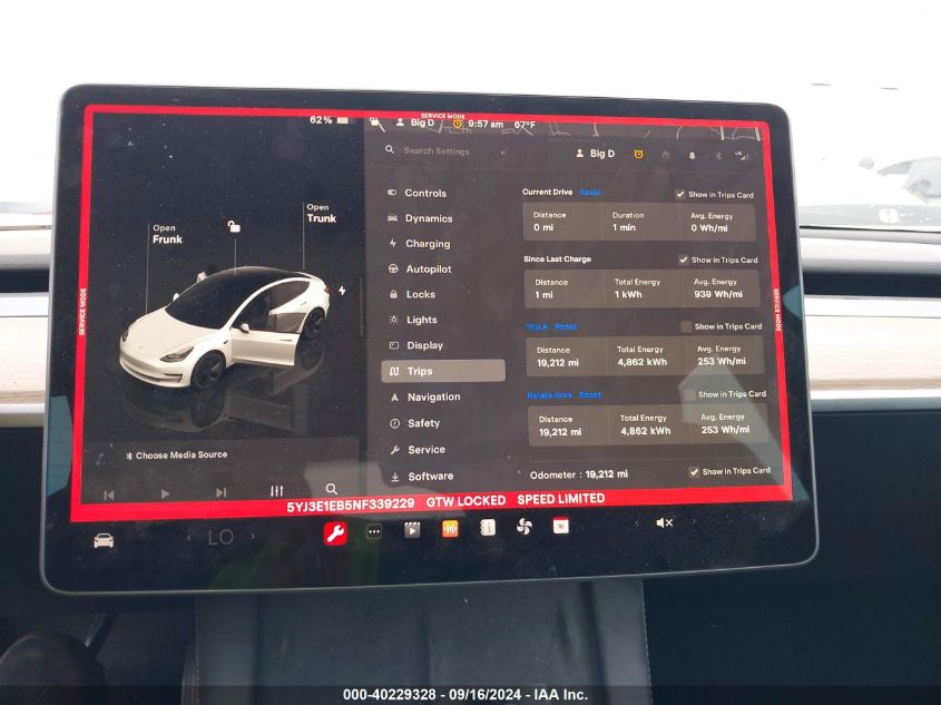 2022 Tesla Model 3 Long Range Dual Motor All-Wheel Drive VIN: 5YJ3E1EB5NF339229 Lot: 40229328