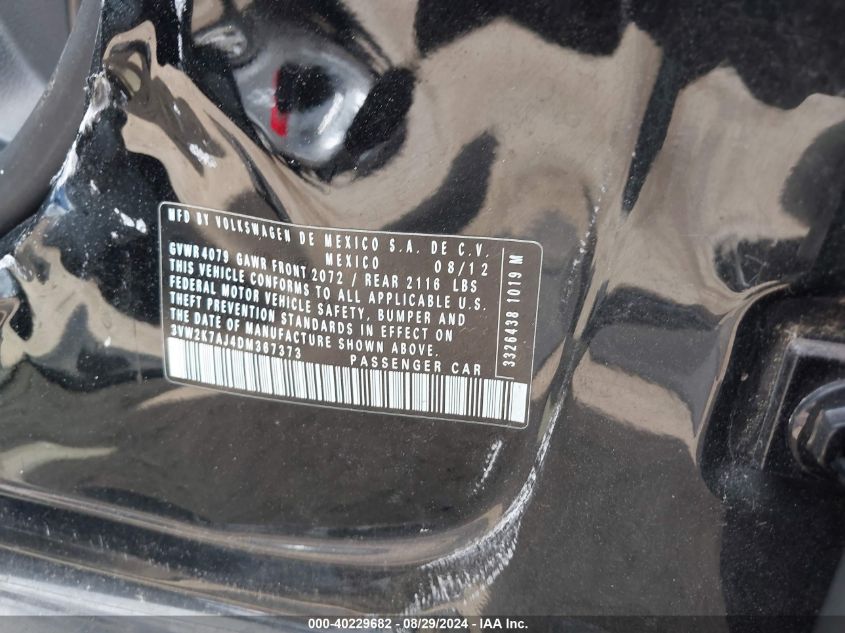 2013 VOLKSWAGEN JETTA 2.0L S - 3VW2K7AJ4DM367373