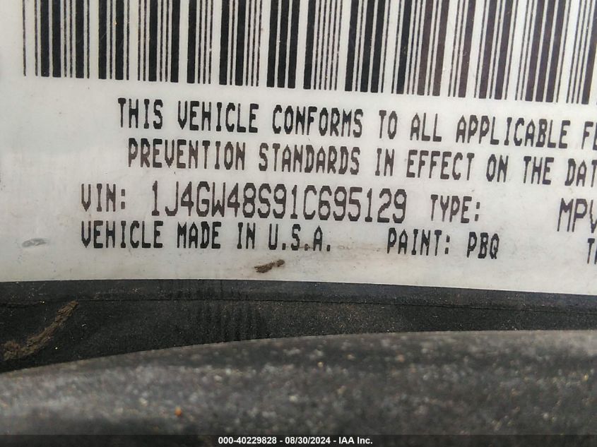 2001 Jeep Grand Cherokee Laredo VIN: 1J4GW48S91C695129 Lot: 40229828