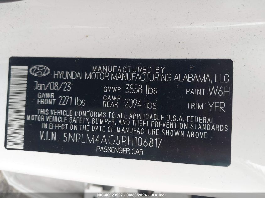 2023 HYUNDAI ELANTRA SEL - 5NPLM4AG5PH106817