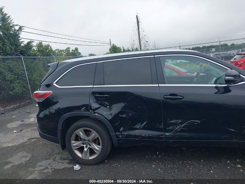 2016 Toyota Highlander Limited V6 VIN: 5TDDKRFH0GS292205 Lot: 40230504